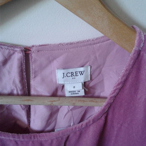 J. Crew beautiful NWT velvet dress round neck, wrap bottom, lined, purple/pink - Picture 7 of 16